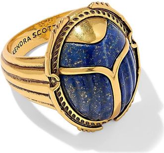 Kendra Scott Catherine Statement Womens Ring Womens Ring Vintage Gold Blue Lapis : 6, Brass
