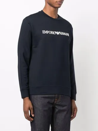 Emporio Armani Logo-Print Sweatshirt - Navy