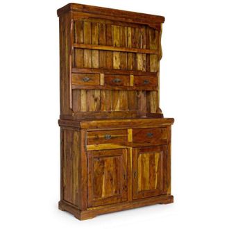 BIZZOTTO Credenza Chateaux in legno di acacia indiano massiccio, con finitura rustica, stile rustico -Buffet con base alzata