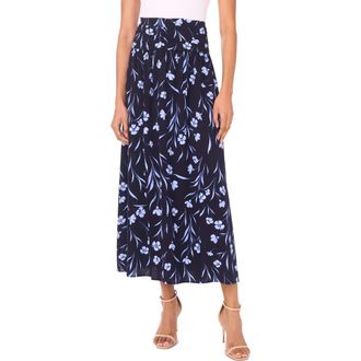 1.State Floral Shirred Maxi Skirt in Classic Navy at Nordstrom Rack, Size 16 (Similar To 14W)