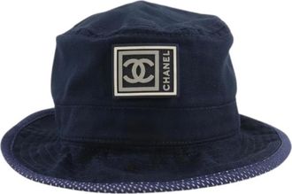 Chanel Cappello in cotone Sport Line Pre-owned - - Pre-owned - Donna - Blu - ONE SIZE