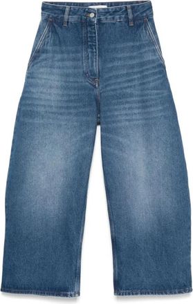 STUDIO NICHOLSON Chalco Wide Crop Pant - Dames - Loose Fit Jeans - Blauw - 2XS - Denim - Jeans