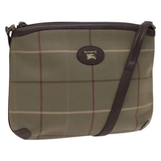 Burberry Pre-owned Cross Body Bags, female, Beige, Size: ONE SIZE Pre-owned Vintage Canvas Shoulder Bag