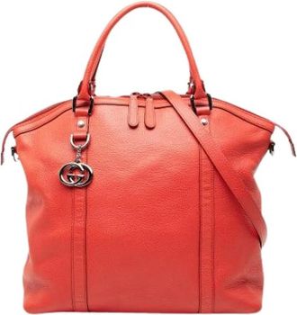 Gucci Pre-owned Satchel - Dames - Vintage Shopper - Rood - ONE Size - Leer - Vintage