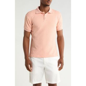 T.R. Premium Modern Fit Textured Polo in Dark Pink at Nordstrom Rack, Size Xx-Large