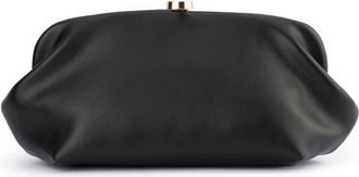 Olga Berg Josefina Framed Faux Leather Clutch in Black at Nordstrom
