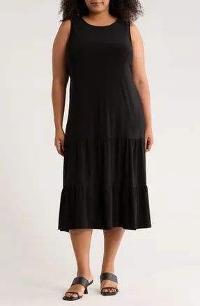Tash And Sophie Tiered Maxi Dress in Black at Nordstrom Rack, Size 3 X