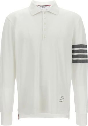 Thom Browne Classic 4Bar poloshirt met lange mouwen - Wit