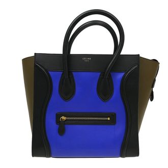 Celine Tricolor Luggage Leather Blue Leather Handbag (Pre-Owned)