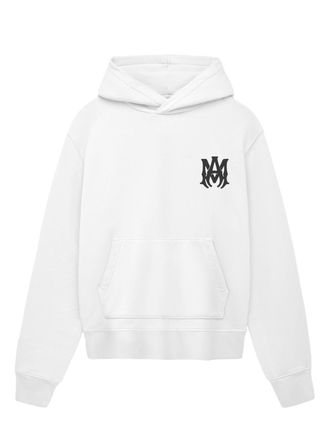 Amiri Mens MA Core Logo Printed Hoodie in White Cotton - Size Medium