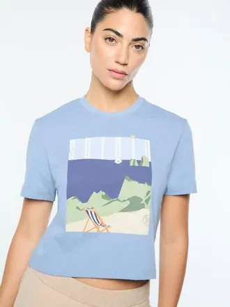 Sergio Tacchini Womens Tosca T-shirt in Faded Denim at Nordstrom, Size X-Large