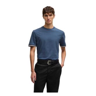 HUGO BOSS Heren Hbb Thompson 04 Premium Katoen Regular T-Shirt (Medium Blauw)