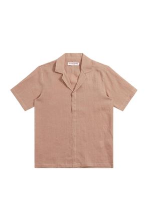 Orlebar Brown Mens Maitan Button Down Shirt In Caramel Pink
