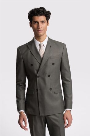 Ted Baker Mens Double Breasted Long Sleeve Six Button Slim Fit Suit Jacket in Olive Wool - Size 36 (Chest)