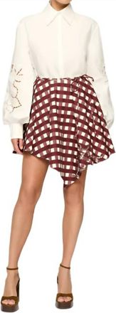 Clea Josita Mini Skirt In Wine Picnic