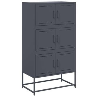 vidaXL Vidaxl - Aparador De Acero Gris Antracita 68,5x38,5x123,5 Cm