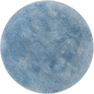 Homie Living Alfombra redonda de baño en microfibra, antideslizante, azul, D.90
