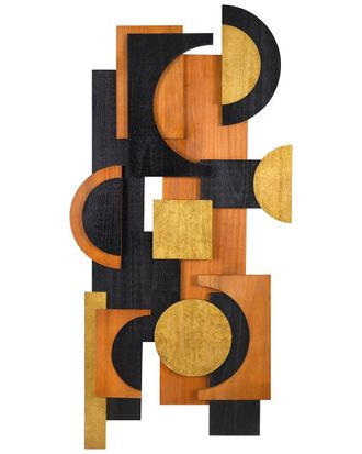Empire Art Direct Amber Embraces Ii Handmade Dimensional Solid Wood Abstract Wall Art