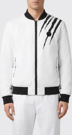 Plein Sport Bomber Scratch in nylon con logo a contrasto e tasche