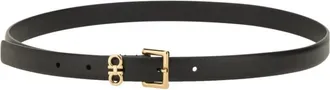 Ferragamo Black Solid Buckle Belt