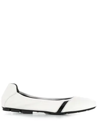 Hogan H511 flat ballerina pumps - women - Leather/Rubber/Fabric - 36.5 - White