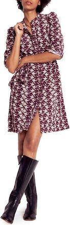 Boden Bre Corduroy Short Dress in Dark Cherry Swooping Swallow at Nordstrom, Size 10