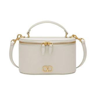 Valentino Garavani Handbags, female, Beige, Size: ONE SIZE Vlogo Signature Mini Vanity Bag