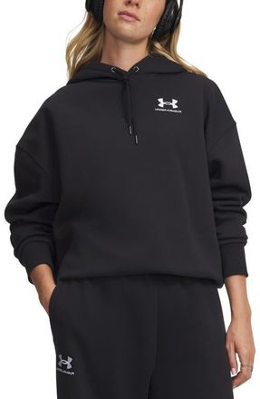 Under Armour Icon Fleece Hoodie in Black //White at Nordstrom, Size X-Small