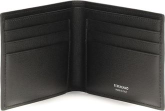 Ferragamo Mens Leather Wallet Black Calf Umbrellas