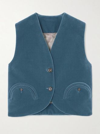 Blaz&eacute; Milano Gilet In Velluto Di Cotone Jealousy Gliss - Grigio