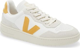 Veja V-90 Leather Sneaker in White Safran at Nordstrom, Size 37.5