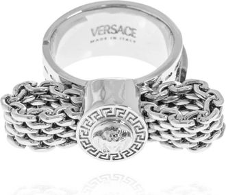 Versace Ring met het hoofd van Medusa - Dames - Ringen - Grijs - 54 MM - Accessoires