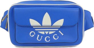 Gucci Blue White Leather Fanny Pack (Pre-Owned)
