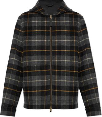 Woolrich Hooded Jacket - Heren - Zomerjassen - Grijs - XL - Wol - Jassen