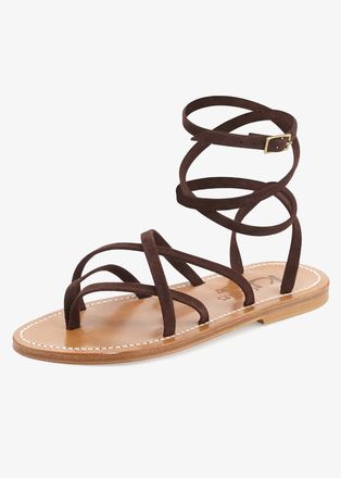 K.Jacques Womens Zenobie Sandal In Dark Brown Suede