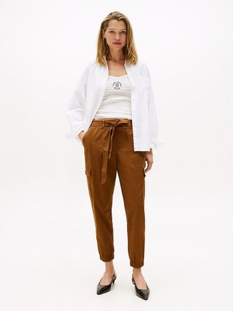 Tommy Hilfiger Womens Belted Cargo Jogger - Brown - XXL