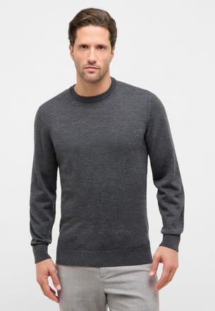 Eterna Strickpullover ETERNA REGULAR FIT, Herren, Gr. 3XL, grau (anthrazit), 100% Wolle (Merino), l&auml;ssig geschnitten, Pullover Strickpullover