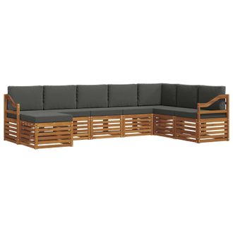 vidaXL Conjunto De Sof&aacute;s De Exterior 8 Pcs Natural Y Antracita Vidaxl