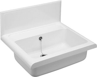 OEM Sanit (groupe Nicoll/aliaxis) Pil&oacute;n De Agua Con Pared Posterior Antisalpicaduras Polipropileno De Alta Calidad, Rebosadero, 55x45 Cm