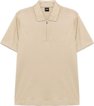 BOSS Polo con mezza zip - Toni neutri
