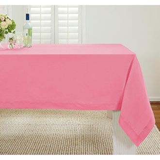 Solino Home Linen Tablecloth for Dining Table, Holiday and Everyday Dining Table Decor - Fete in Pink Carnation at Nordstrom, Size X-Small