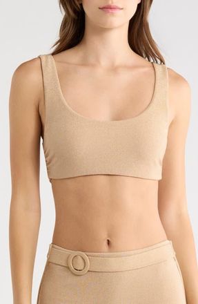 Ramy Brook Enya Metallic Swim Top in Gold at Nordstrom, Size X-Large