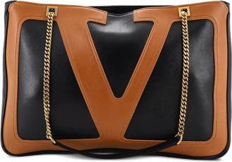 Valentino Garavani Viva Superstar Chain Leather Medium tote bag - Zwart