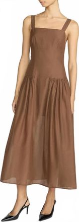 Frame Denim Garden Feminine Midi Dress In Moss