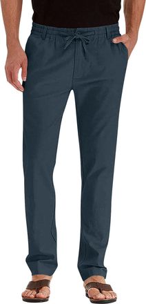 Generic Mens Trousers UK Multi Pockets Elasticated Waisted Business Office Trouser Straight Leg Solid Athletic Pants Comfotable Outdoor Pantformal Work Workwe