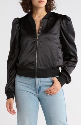 Tart Amma Crop Satin Bomber Jacket in Black at Nordstrom Rack, Size X-Small