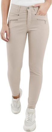 2-Biz Slim Fit Broek - Dames - Slim Fit Broeken - Beige - 3XL - Katoen - Broeken