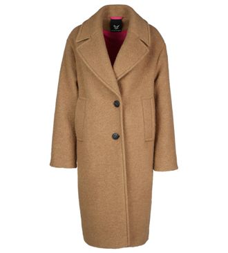 Fuchs Schmitt Wollmantel FUCHS SCHMITT Wollkurzmantel, Damen, Gr. 40, beige, Web, Obermaterial: 75% Wolle, 25% Polyester, clean, unifarben, regular fit lang, V-Auss