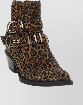 Pinko animal print ankle boots with block heel