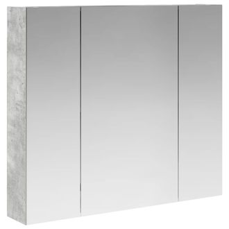 vidaXL Armario Con Espejo De Ba&ntilde;o Gris Concreto 80 X 14.5 X 70 Cm Vidaxl